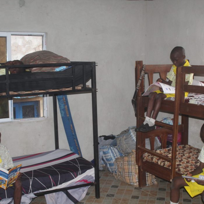 Children reading in their room
