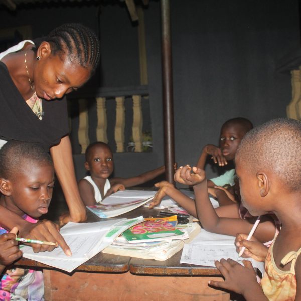 Children with teacher